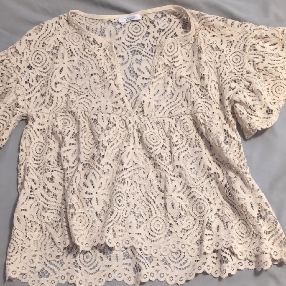Madewell Cream Lace Blouse